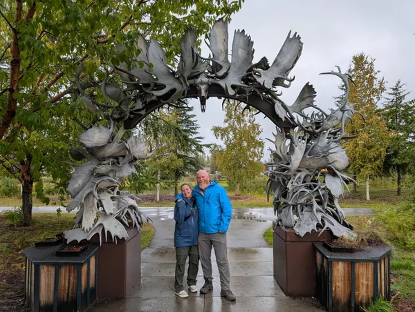 Under the antler arch in Fairbanks