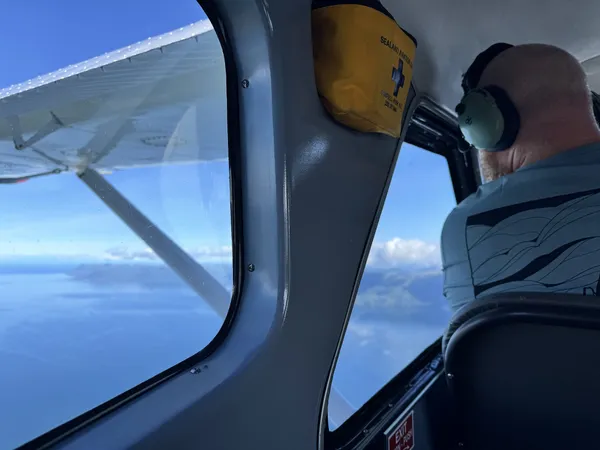 The view out the float plane window